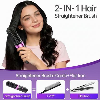 2-IN-1 Hair Straightener Brush - Clean Version
