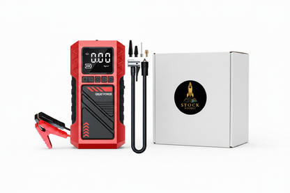 Jump Starter with White Box and Stock Rocket Logo Sticker